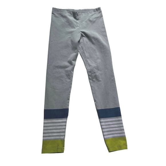 Tea Collection grey with stripe Leggings - Size 7 - Picture 1 of 4